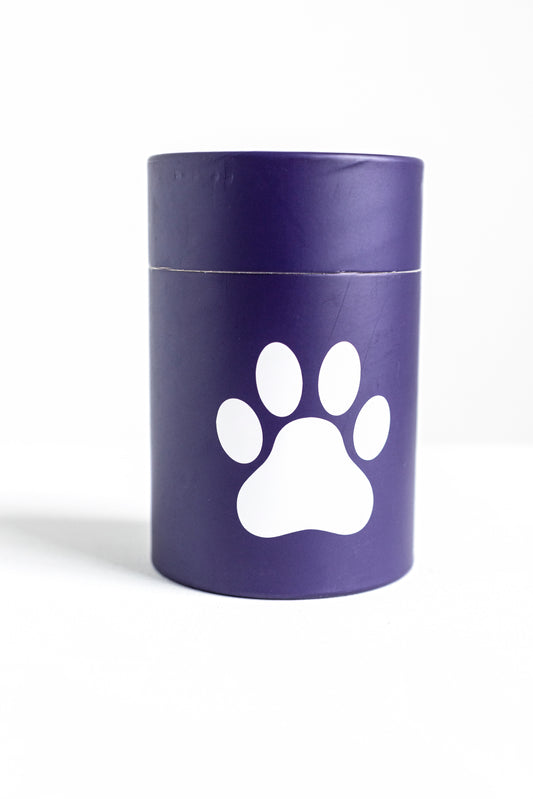 Biodegradable Pet Scattering Urn-Cremains Container-Blue Paw Print-Eco Friendly Scattering Tube