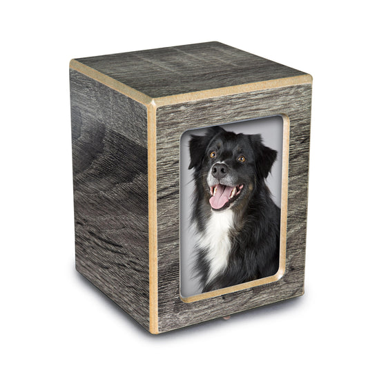 Society Collection-Small-Photo Pet / Keepsake Cremation Urn-Coastal Gray Finish - chateau-urns