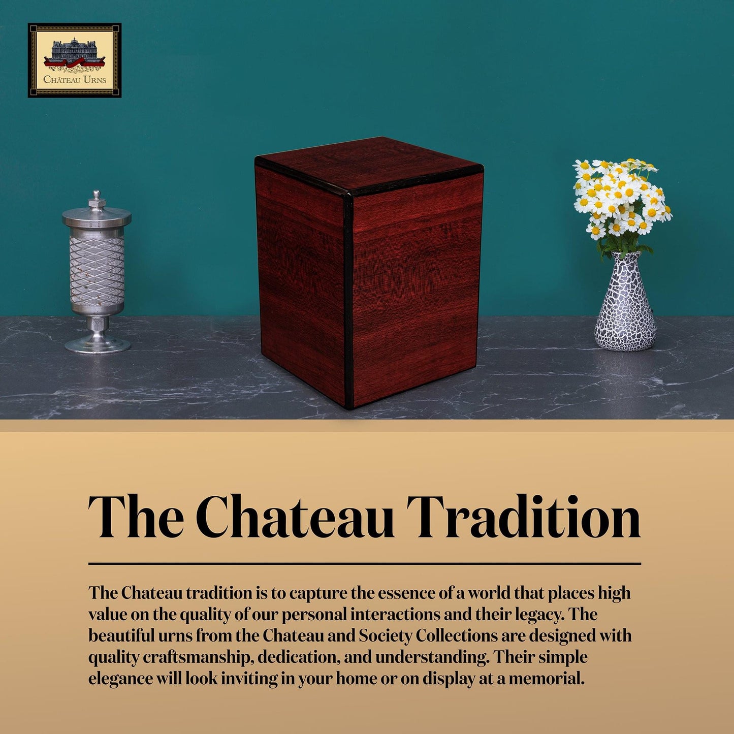 Society Collection-Small Keepsake/Pet Cremation Urn-Cherry Finish - chateau-urns