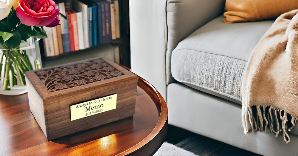 Custom Pet Urn-Handcarved Rosewood Pet Cremation Urn