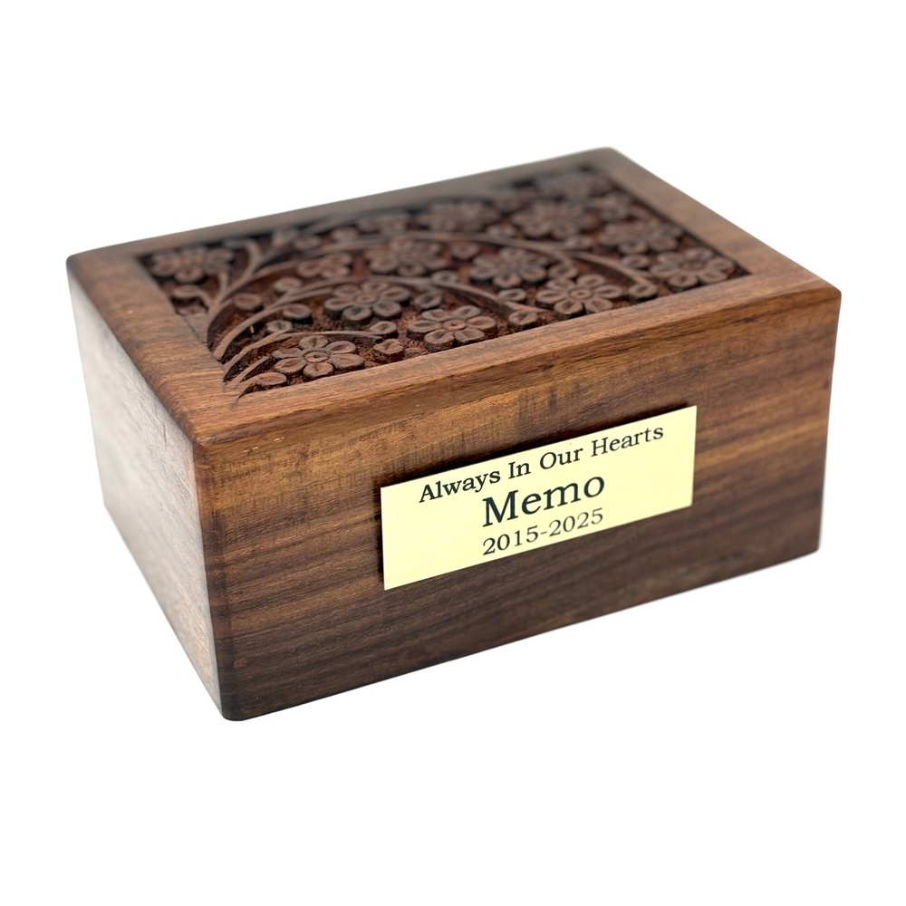 Custom Pet Urn-Handcarved Rosewood Pet Cremation Urn