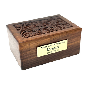 Custom Pet Urn-Handcarved Rosewood Pet Cremation Urn