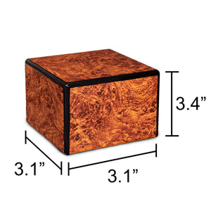 Society Collection-Extra Small Cremation Urn-Burl Wood Finish - chateau-urns