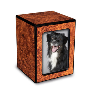 Society Collection-Small-Photo Pet / Keepsake Cremation Urn-Burl Finish - chateau-urns