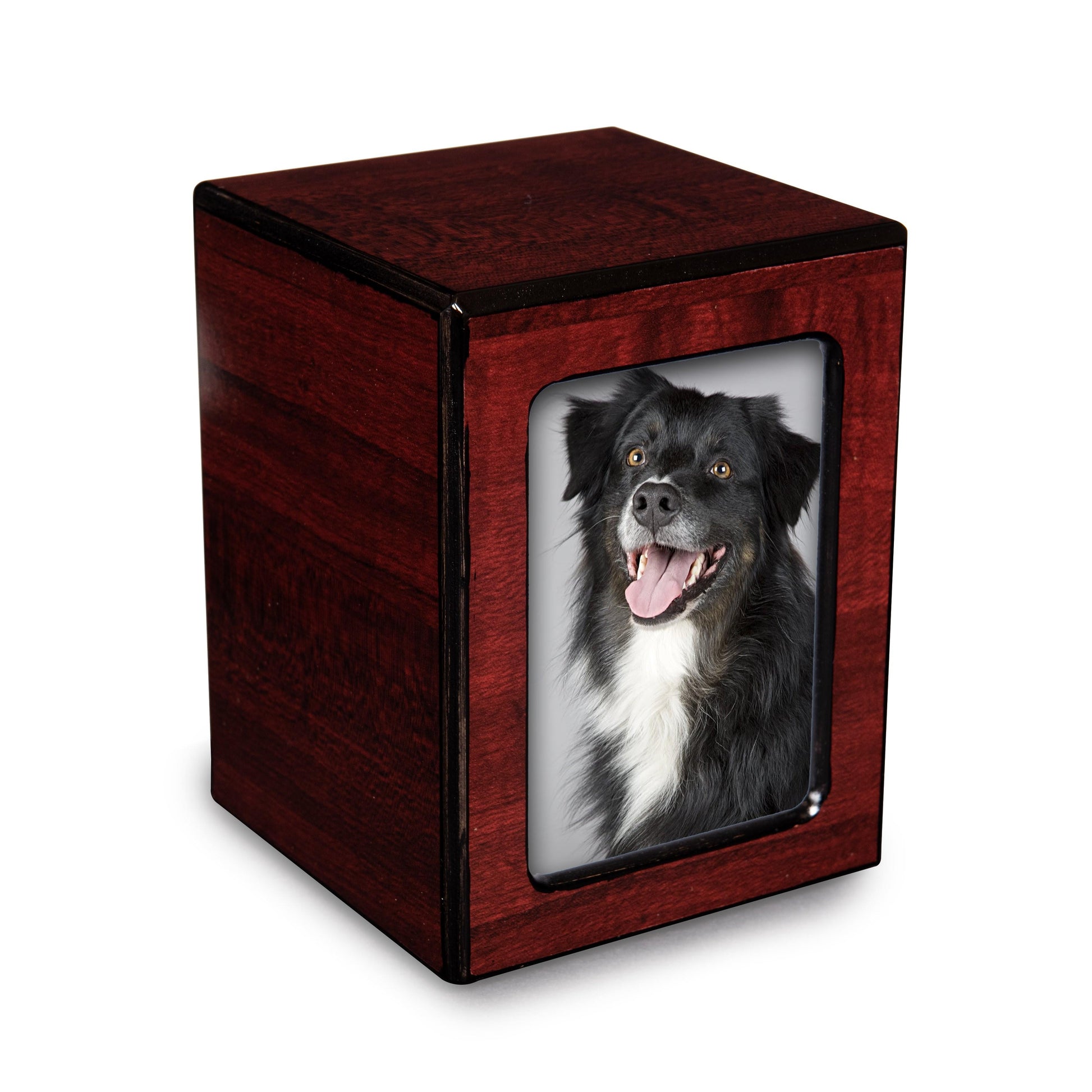 Society Collection-Small-Photo Pet / Keepsake Cremation Urn-Cherry Finish - chateau-urns