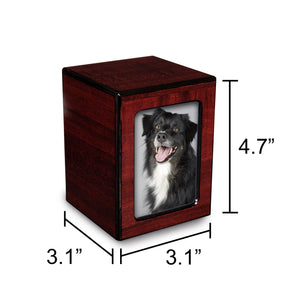 
                
                    Load image into Gallery viewer, Society Collection-Small-Photo Pet / Keepsake Cremation Urn-Cherry Finish - chateau-urns
                
            