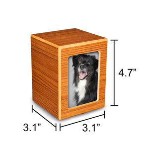 Society Collection-Small-Photo Pet / Keepsake Cremation Urn-Rustic Oak Finish - chateau-urns