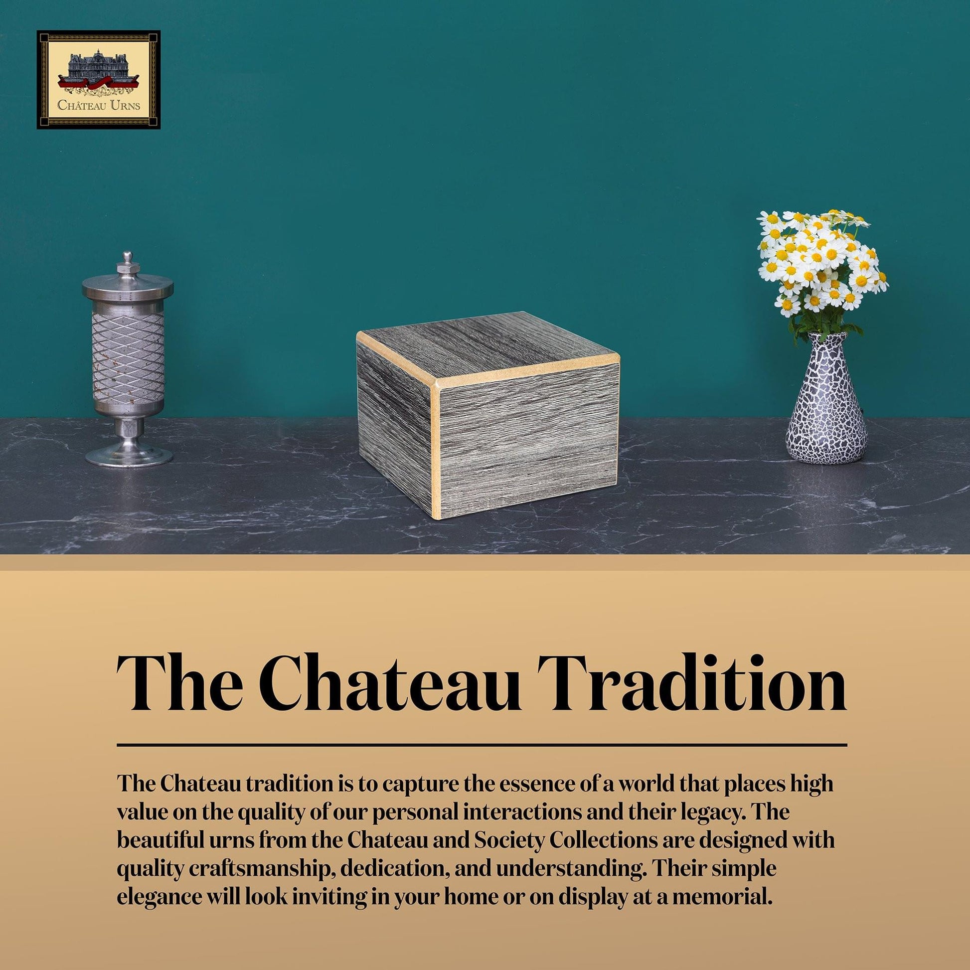 Society Collection-Extra Small Cremation Urn-Coastal Gray Finish - chateau-urns