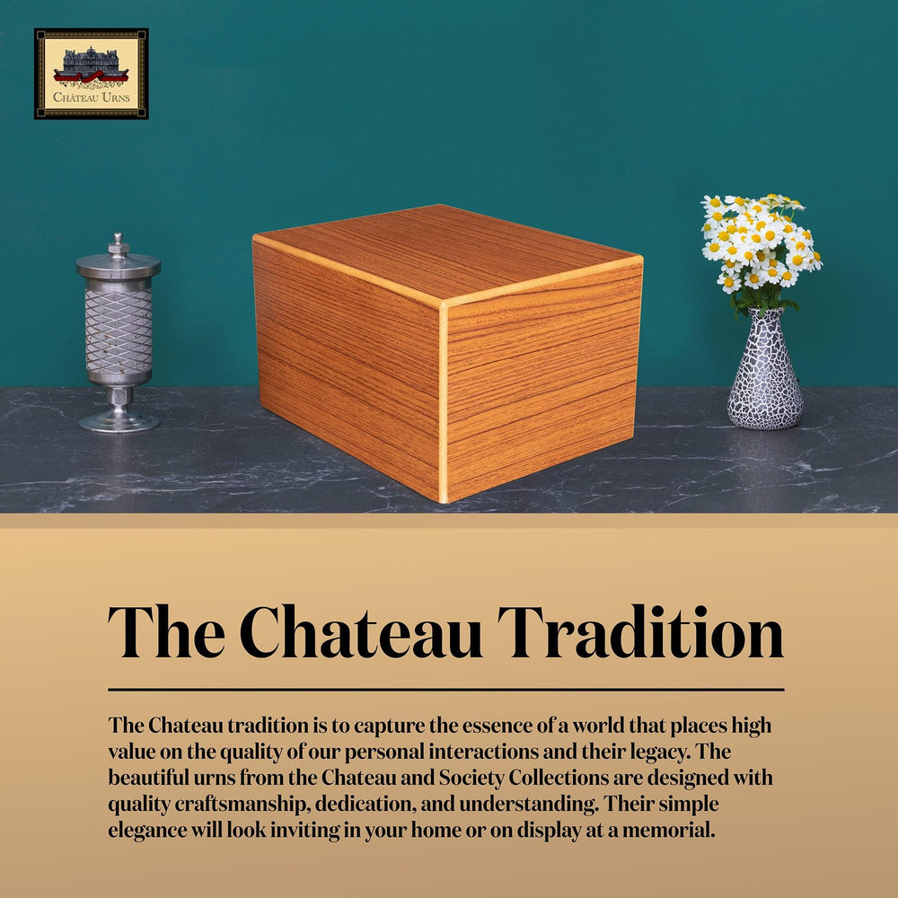 Society Collection-Large Adult Cremation Urn- Rustic Oak Finish - chateau-urns