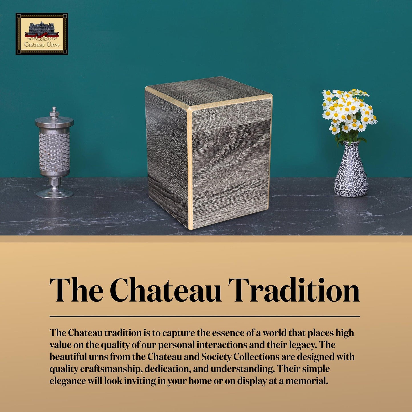 Society Collection-Small Keepsake/Pet Cremation Urn-Coastal Gray Finish - chateau-urns