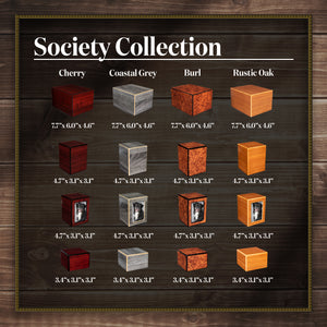 Society Collection-Small-Photo Pet / Keepsake Cremation Urn-Rustic Oak Finish - chateau-urns